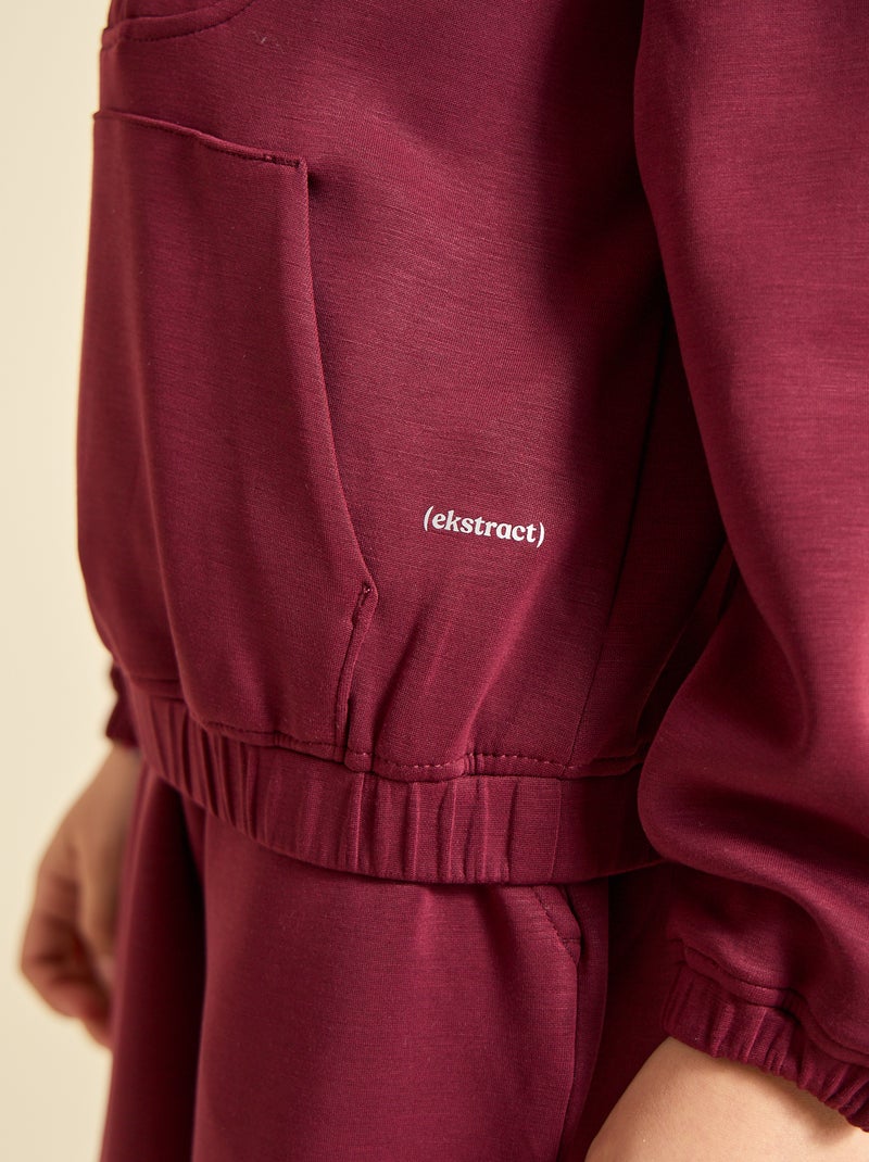 Sudadera con cuello de camionero Rojo - Kiabi