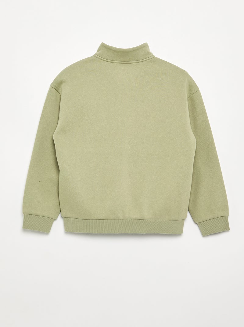 Sudadera con cuello de camionero Verde - Kiabi