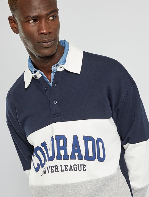 Sudadera con cuello de polo 'Colorado' - AZUL - Kiabi - 20.00€