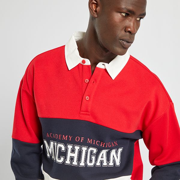 Sudadera con cuello de polo 'Michigan' Hombre talla S-XXL - ROJO - Kiabi -  20,00€