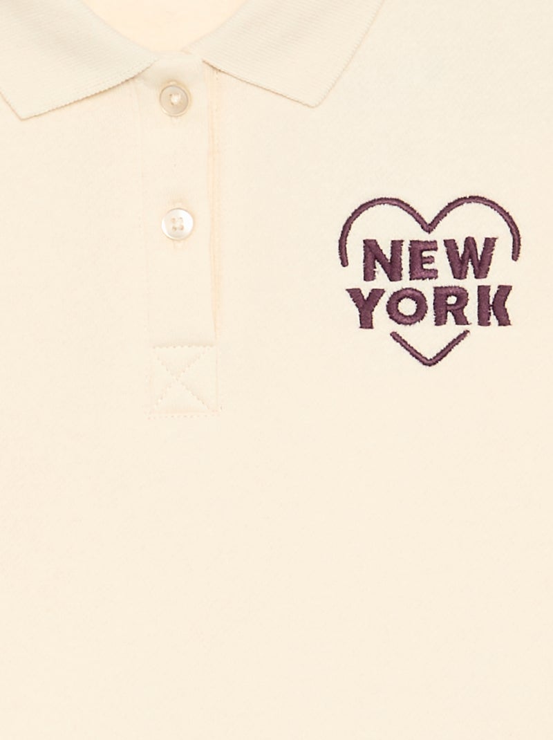 Sudadera con cuello polo Blanco - Kiabi