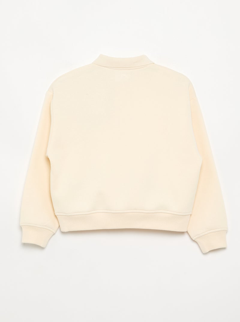 Sudadera con cuello polo Blanco - Kiabi