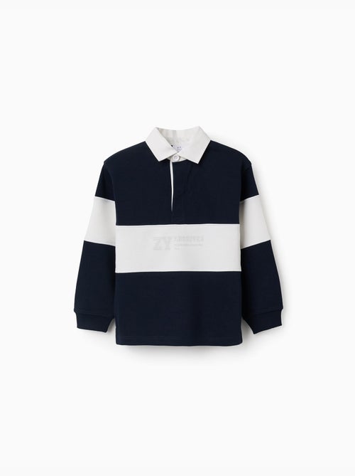 Sudadera con cuello polo y bloque de colores - Kiabi