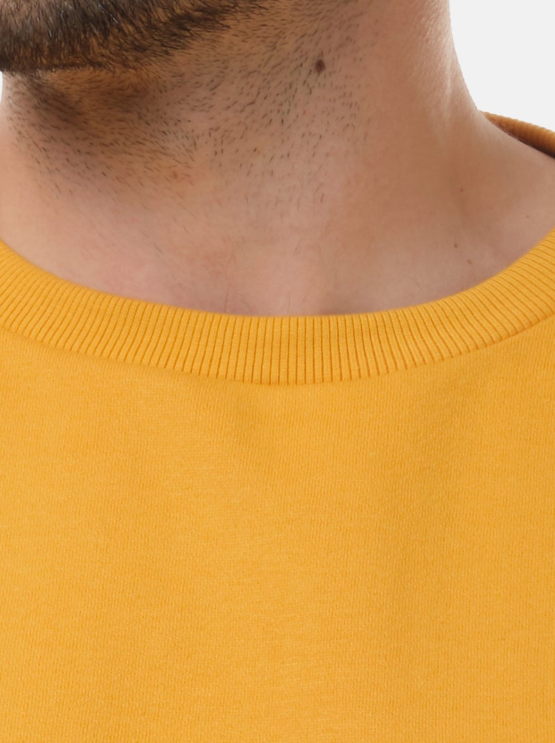 Sudadera con cuello redondo Amarillo mostaza - Kiabi