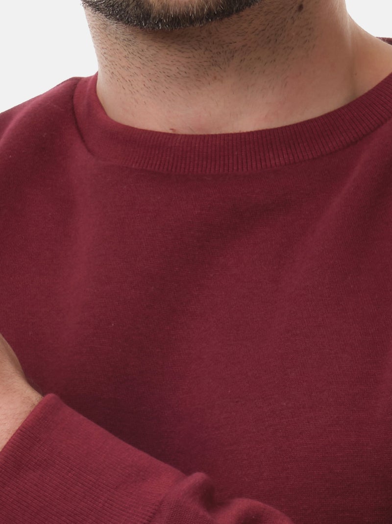 Sudadera con cuello redondo Burdeos - Kiabi