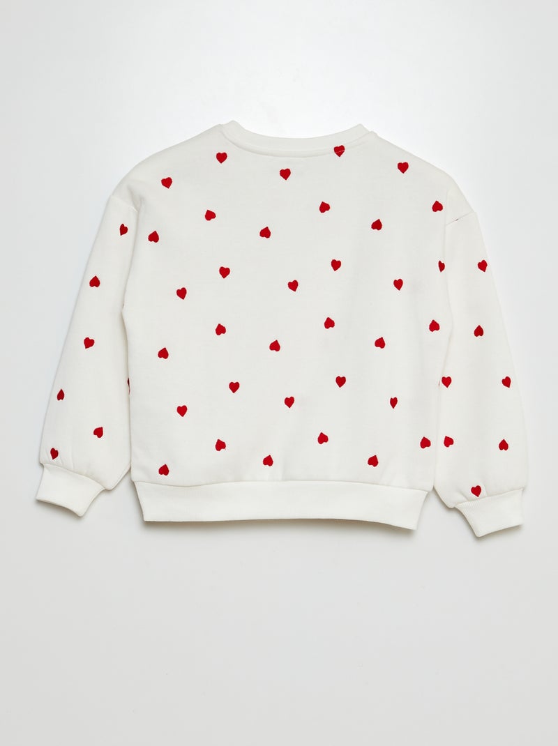 Sudadera con cuello redondo con detalle BLANCO - Kiabi