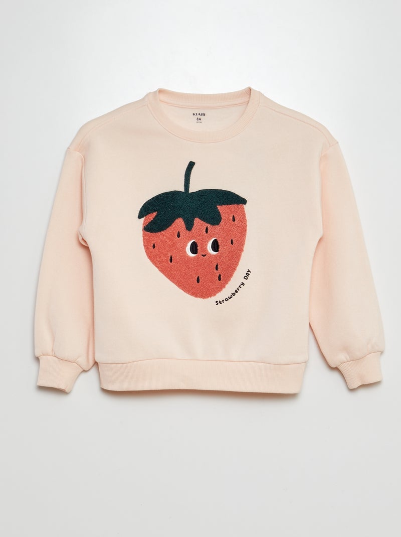 Sudadera con cuello redondo con detalle ROSA - Kiabi