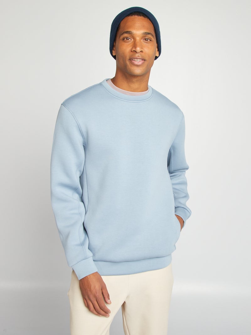 Sudadera con cuello redondo de neopreno AZUL - Kiabi