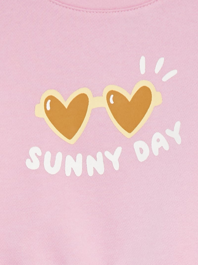 Sudadera con cuello redondo estampada ROSA - Kiabi