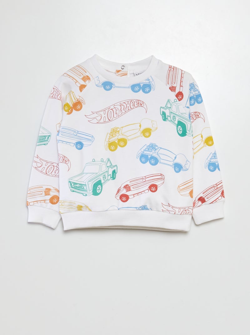 Sudadera con cuello redondo 'Hot Wheels' BLANCO - Kiabi