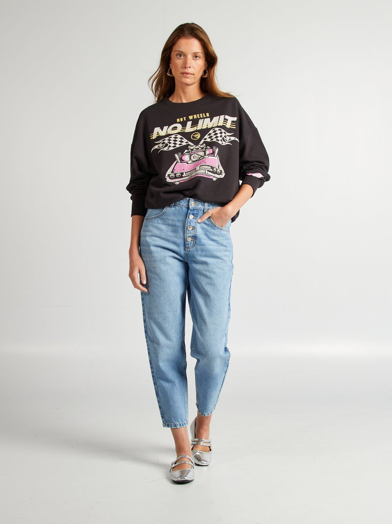 Sudadera con cuello redondo 'Hot Wheels' NEGRO - Kiabi