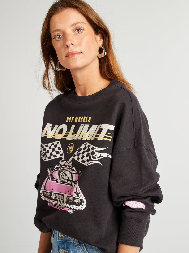 Sudadera con cuello redondo 'Hot Wheels' NEGRO - Kiabi