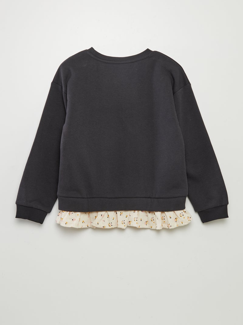 Sudadera con cuello redondo NEGRO - Kiabi