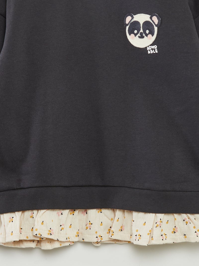 Sudadera con cuello redondo NEGRO - Kiabi