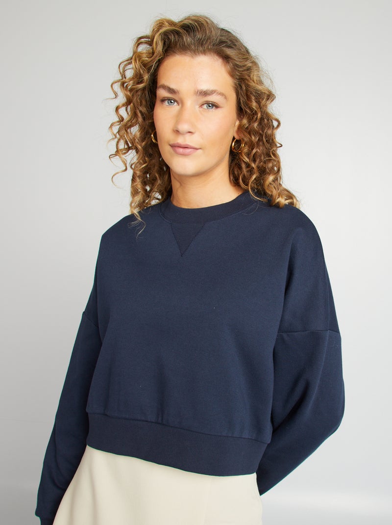 Sudadera con cuello redondo oversize azul - Kiabi