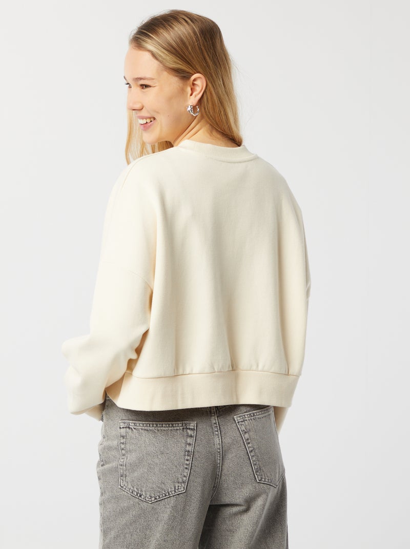 Sudadera con cuello redondo oversize BEIGE - Kiabi
