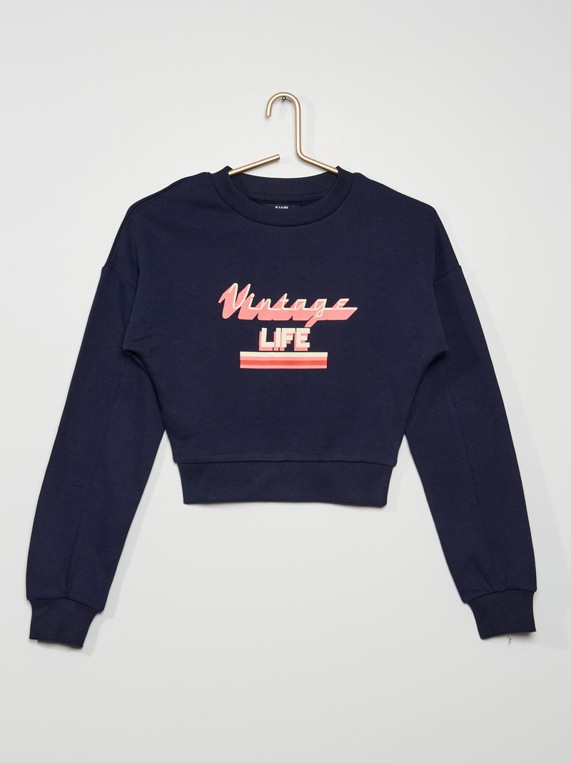 Sudadera con cuello redondo 'vintage' AZUL - Kiabi