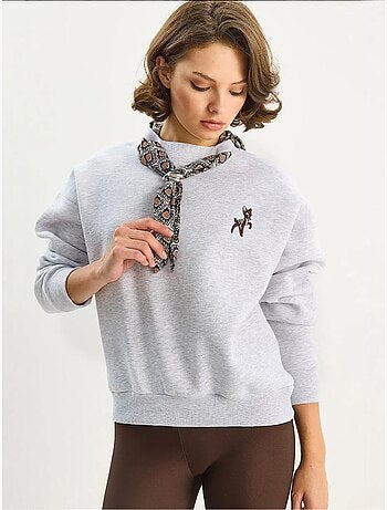Sudadera con cuello redondo y bordado lucci
