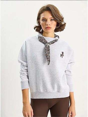 Sudadera con cuello redondo y bordado lucci