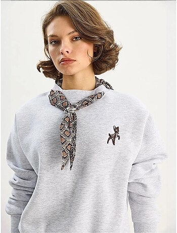 Sudadera con cuello redondo y bordado lucci