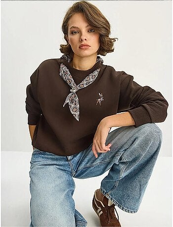 Sudadera con cuello redondo y bordado lucci