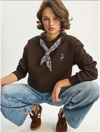 Sudadera con cuello redondo y bordado lucci
