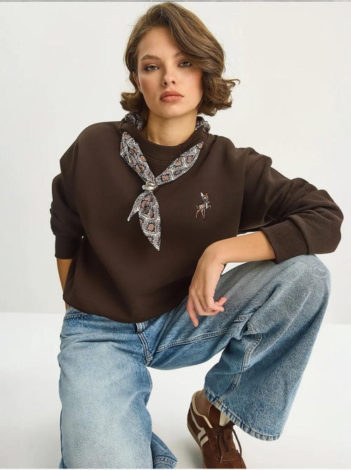 Sudadera con cuello redondo y bordado lucci - Kiabi