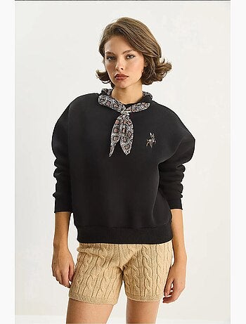 Sudadera con cuello redondo y bordado lucci