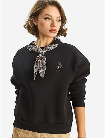 Sudadera con cuello redondo y bordado lucci