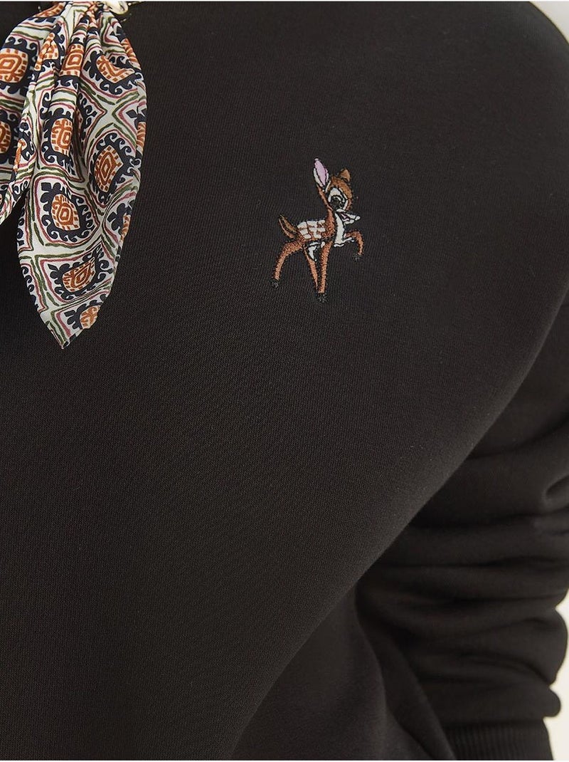 Sudadera con cuello redondo y bordado lucci Negro - Kiabi