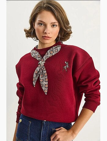Sudadera con cuello redondo y bordado lucci