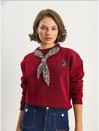 Sudadera con cuello redondo y bordado lucci