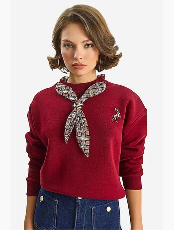 Sudadera con cuello redondo y bordado lucci