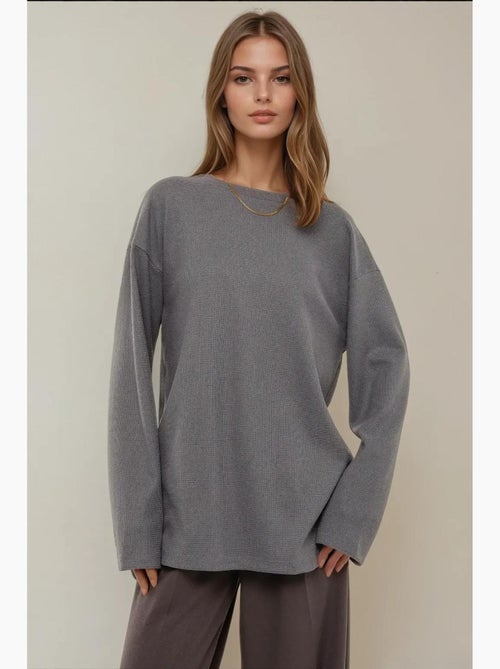 Sudadera con cuello redondo y diseño de gofre hiccup - Kiabi