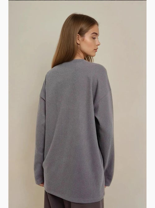 Sudadera con cuello redondo y diseño de gofre hiccup - Kiabi