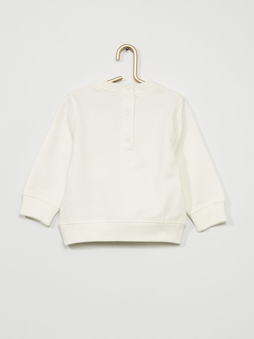 Sudadera con cuello redondo y estampado BLANCO - Kiabi