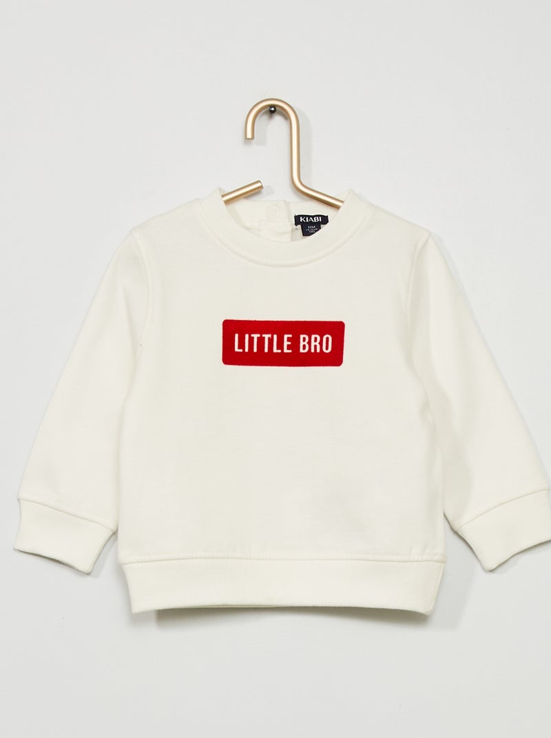 Sudadera con cuello redondo y estampado BLANCO - Kiabi