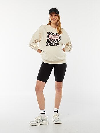 Sudadera con cuello redondo y motivo de leopardo 'Only Maternity'