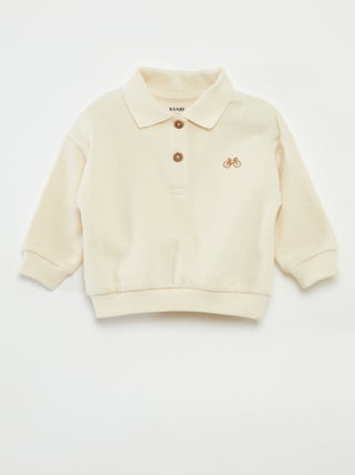 Sudadera con cuello tipo polo