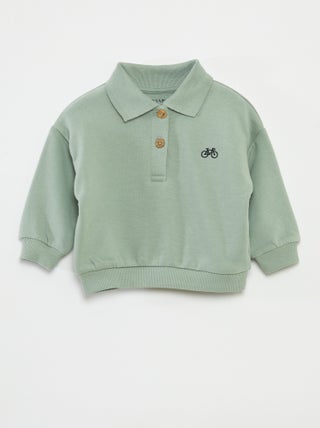 Sudadera con cuello tipo polo