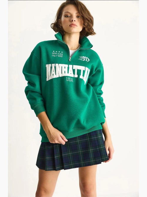 Sudadera con cuello y cremallera y manga larga con estampado en la espalda lucci - Kiabi