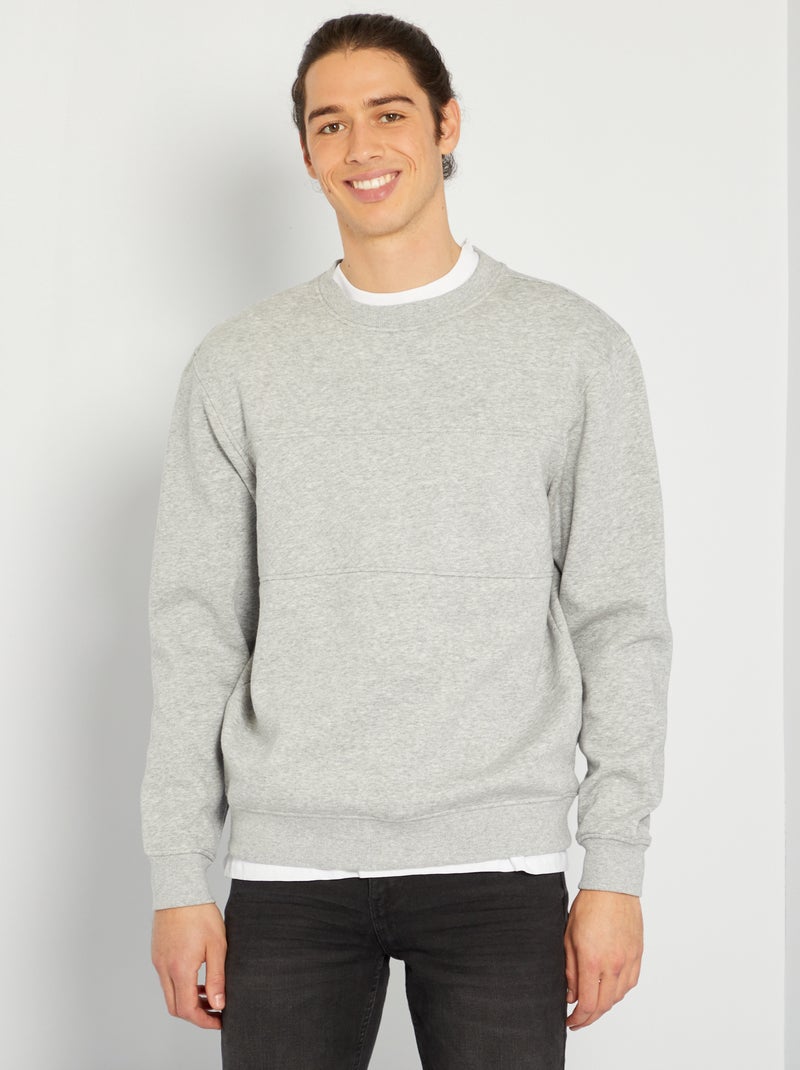 Sudadera con detalle quilting gris - Kiabi