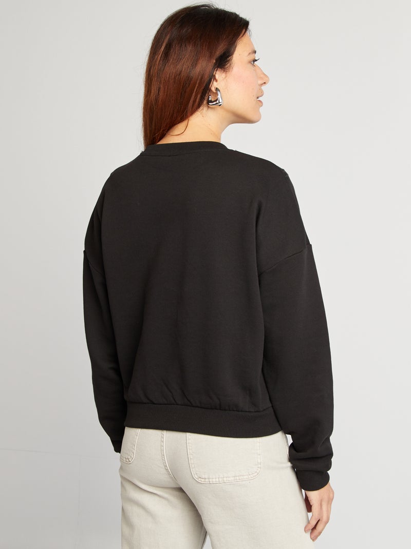 Sudadera con detalles calados negro - Kiabi