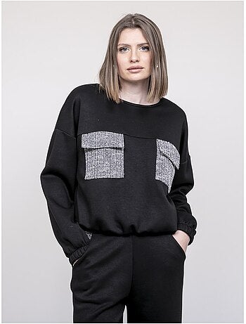 Sudadera con detalles tweed YSEULT