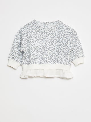 Sudadera con efecto 2 en 1 en el bajo