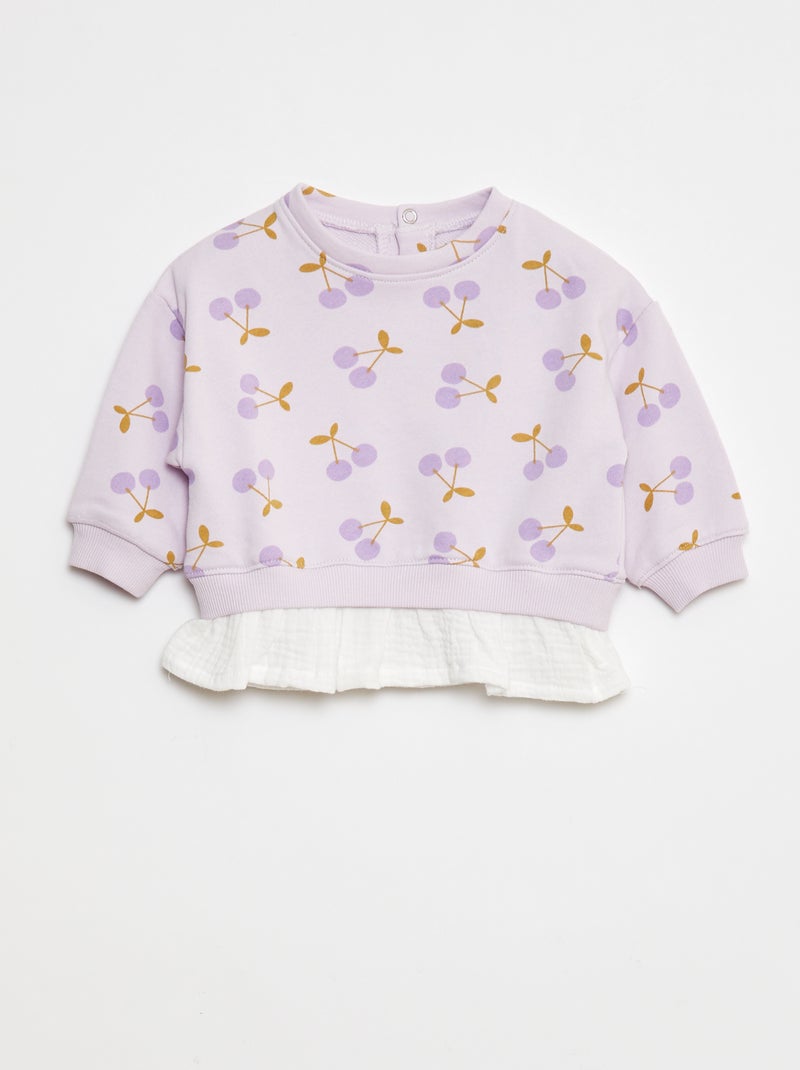 Sudadera con efecto 2 en 1 en el bajo Purpura - Kiabi