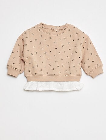 Sudadera con efecto 2 en 1 en el bajo