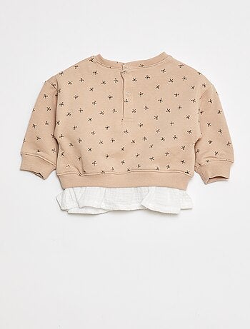 Sudadera con efecto 2 en 1 en el bajo