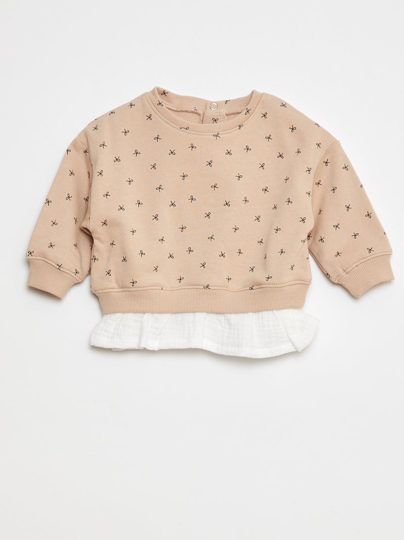 Sudadera con efecto 2 en 1 en el bajo Rosa - Kiabi