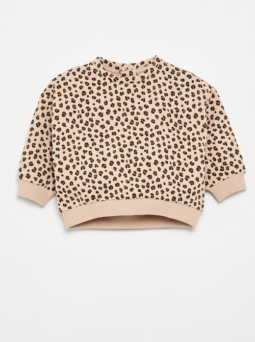 Sudadera con estampado de felpa - Kiabi Sudadera con estampado de felpa - Kiabi